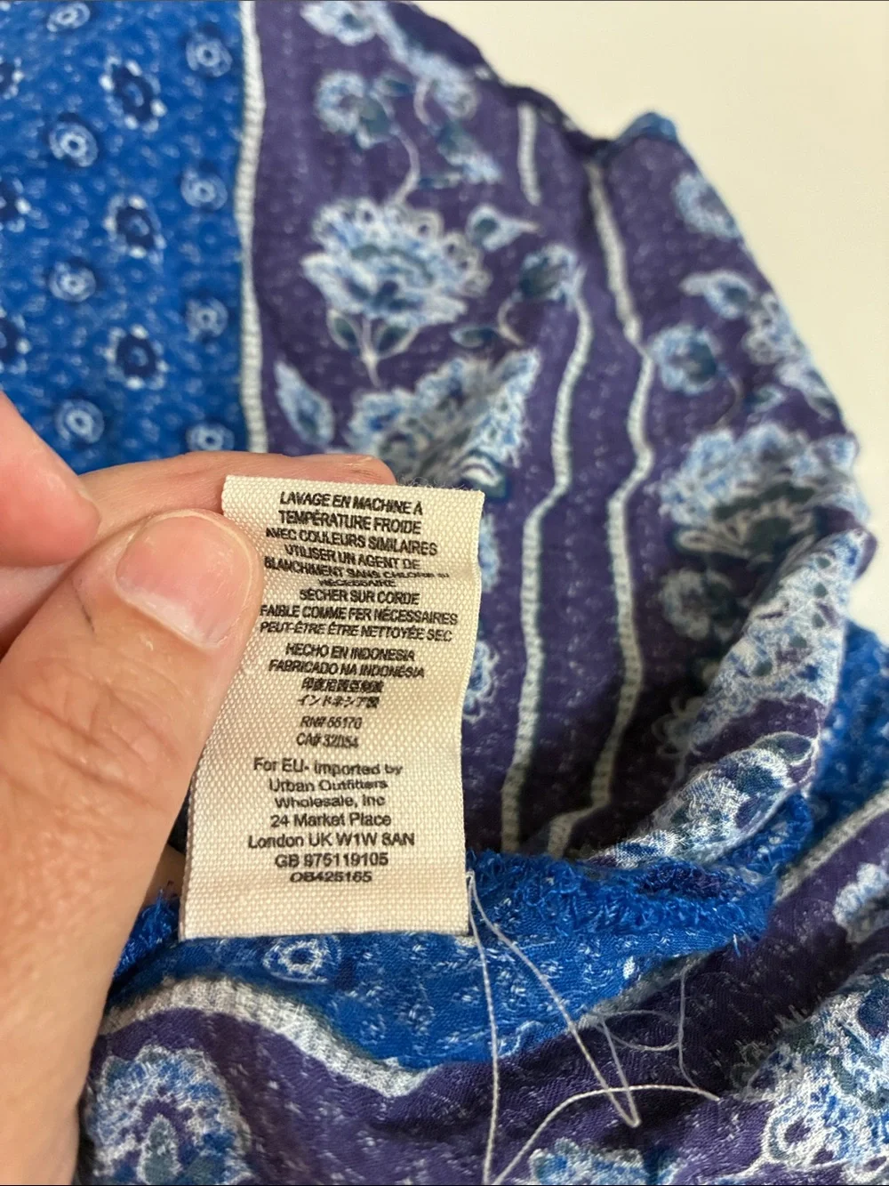 Free People Changing Times Tunic in Blue/Purple Paisley EUC Small